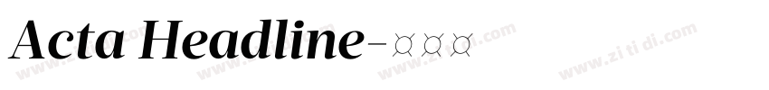 Acta Headline字体转换